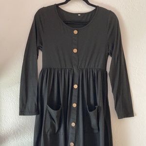 Black button down dress